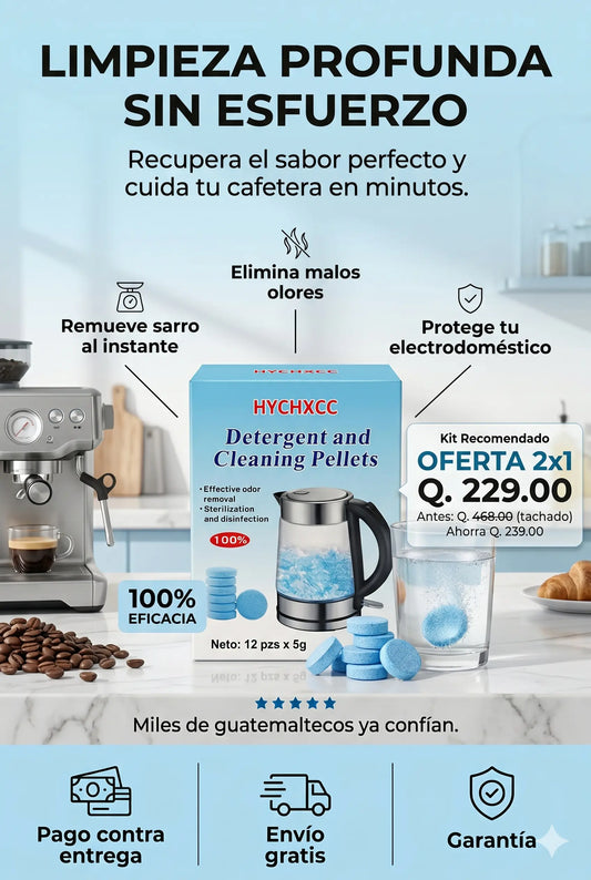 Tabletas descalcificadoras para cafetera